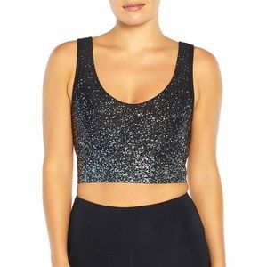 Marika Carter Long Line Sports Bra Black Ombre Foil M Medium
